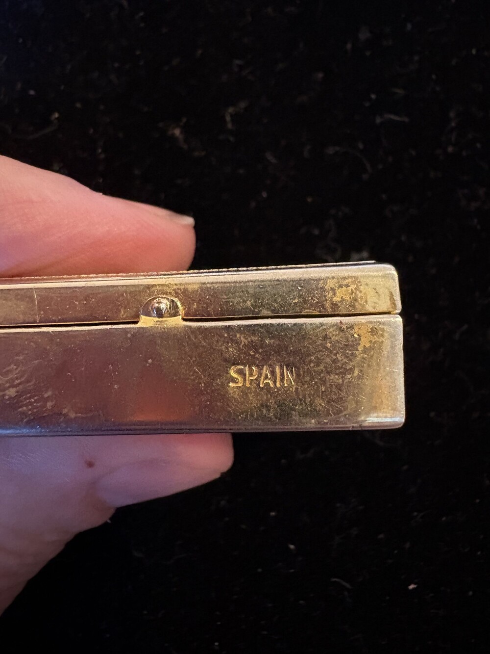 Gold Tone Case Spain Vintage Small Decorative Metal Box
